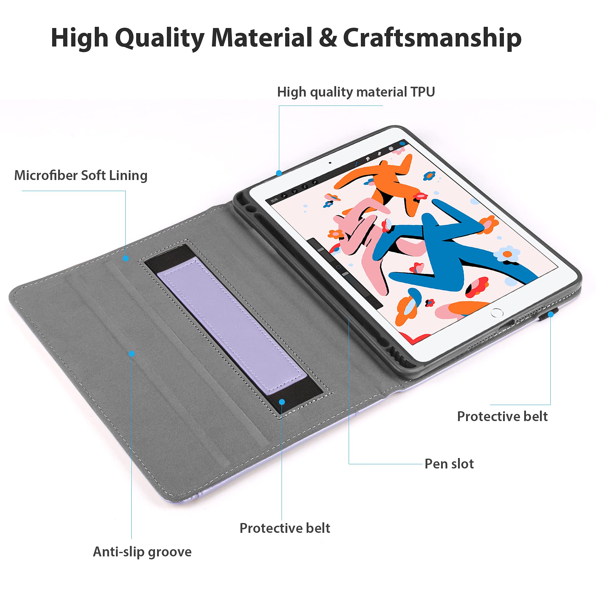 Amazon.co.jp: GSHINE iPad 第7世代 タブレットレザーケース